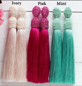 Fringe <b>Tassel</b> <b>Earrings</b> - Gold - Long - Product Image 2