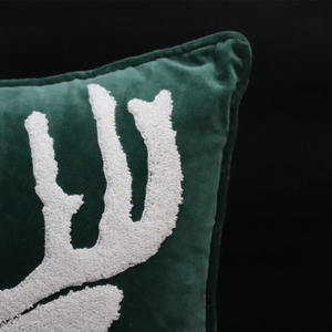High Quality custom <b>Christmas</b> <b>Cushion</b> Cover Promotional Green Color Velvet Embroidery Design <b>Cushion</b> Cover for <b>Christmas</b> - Product Image 2