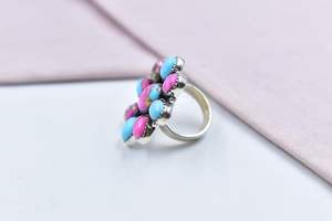 แหวนเงินแท้ลายดอกลูกอมดอกรักเร่ทำด้วยมือปรับได้มีเอกลักษณ์เป็นของขวัญที่สมบูรณ์แบบสำหรับผู้หญิง - Product Image 4