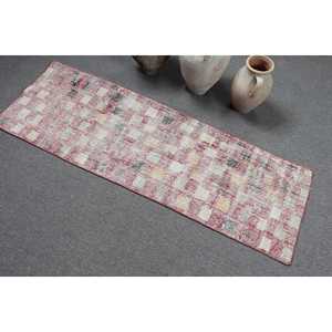 พรมวินเทจสไตล์ตุรกี ขนาด 2x5.9 ฟุต พรมลายดอกไม้สีแดงขาว - Product Image 4