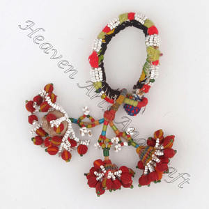 Rare Indien Vintage Gypsy Banjara Tribal Fusion Danse Du Ventre Brassard Cheville Bohème Perlé Bracelets Banjara Charm Vintage Perlé - Product Image 6