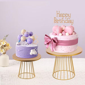Nueva decoración de Metal artesanal, Soporte redondo para pasteles, acabado dorado para bodas, postres y aperitivos, soporte para cupcakes, centro de mesa - Product Image 3
