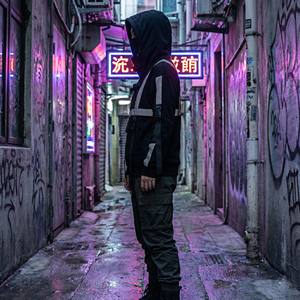 Sweat à capuche respirant en polaire d'hiver Techwear noir avec bande réfléchissante 3M, sangle à boucle tactique, col montant, streetwear cyberpunk - Product Image 3