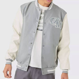 แจ็กเก็ตเบสบอลสำหรับผู้ชายเสื้อแจ็กเก็ตกันหนาวแบบลำลองปกตั้งมีหลายสี - Product Image 1