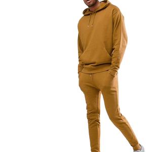 OEM Logo 100% Cotton Men's Slim-Fit Tracksuit Anti-Pilling Gym Sportswear Custom Designer Sport Hoodies and Joggers - Product Image 1