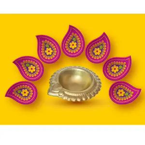 Festive Metal Diya Oil Lamp Copper Diya Lamp Wholesale Indian Puja Eye Attracting Design Dia - 7cm for diwali home gift