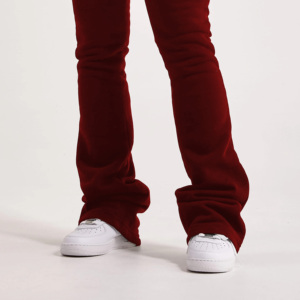 Pantalons de survêtement personnalisés en molleton pour hommes Pantalons de survêtement en éponge française style baggy évasés empilés Pantalons pour hommes délavés - Product Image 3