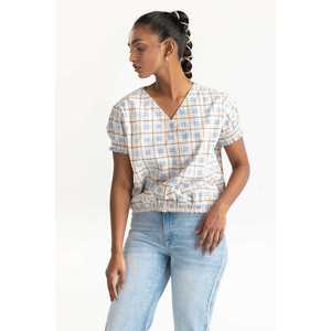 เสื้อเชิ้ตผ้าป๊อปลินสีครีมลำลอง 224-217-030 ดีไซน์เรียบง่ายทันสมัย - Product Image 2