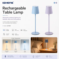 Lampe de table LED sans fil rechargeable en métal avec contrôle tactile, 3 modes de couleur, gradation progressive pour chambre, restaurant, café