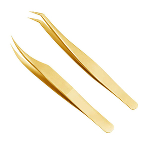 Extensions de cils à poignée en fibre incurvée rose personnalisées de haute qualité pince à épiler en acier inoxydable - Product Image 5