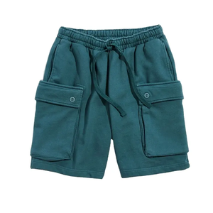 Short cargo en nylon pour hommes avec passepoil de couleur contrastée Streetwear à motif uni Impression de logo personnalisée - Product Image 6