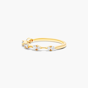 Elegant 10K Yellow Gold Prong <b>Set</b> Moissanite Round Cut Luxury Wedding or Engagement <b>Ring</b> for <b>Women</b> Anniversary Party - Product Image 2