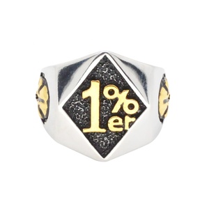 <span class=keywords><strong>Gratuit</strong></span> Vintage Style Mason Puissant <span class=keywords><strong>Anneaux</strong></span> En Acier Inoxydable Argent Plaqué Prix Usine 1% Biker Anneau Conceptions <span class=keywords><strong>De</strong></span> Chine - Product Image 1