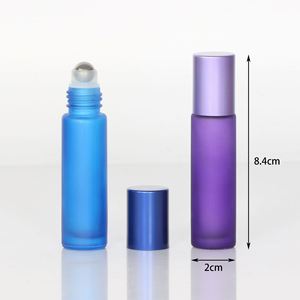 10ml xách tay mờ thủy tinh dày con lăn tinh dầu chai nước hoa du lịch bơm lại con lăn bóng chai container - Product Image 4