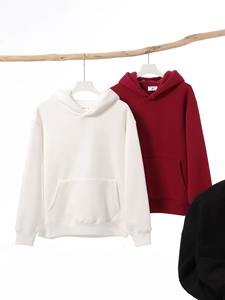 เสื้อฮู้ดผ้าคอตตอน100% มีฮู้ดผ้าฟลีซทรงหลวมโอเวอร์ไซส์กำหนดโลโก้ได้เอง - Product Image 4