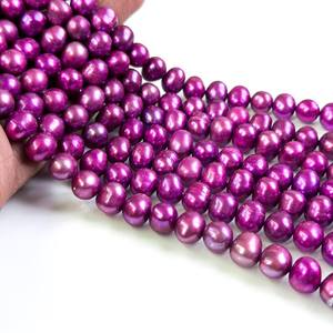 Cuentas Redondas de Perlas de Agua Dulce Rosa Intenso de 8-9 mm, Cuentas de Perlas Rosas Naturales de Gran Tamaño para Hacer Joyas, Diseño de Pulseras y Collares - Product Image 5