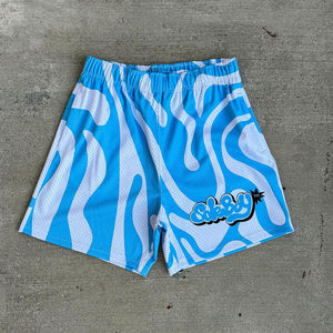 Short en maille unisexe 100% polyester à séchage rapide personnalisé du fabricant Style de rue solide Basketball de rue pour hommes Respectueux de l'environnement - Product Image 5