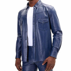 Camisas de Cuero Ligeras para Hombre, Camisas de Cuero Transpirables y Cómodas para Hombre, Camisas de Cuero Resistentes al Viento - Product Image 2