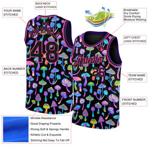 Camiseta de Baloncesto Sublimada al por Mayor, de Secado Rápido, Transpirable, con Bordado Personalizado, Tallas Grandes, Antibacteriana, Anti-UV, para Equipos - Product Image 2