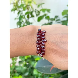 Pulsera de Plata 925 con Forma de Corazón, con Perlas de Agua Dulce, Circonitas, Diamantes y Granates, Cadena con Cuentas, Regalo Religioso de Moda para Compromiso - Product Image 4