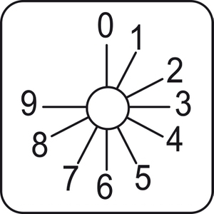 Per SCHNEIDER ELECTRIC KZ18033L Interruttore a Camma Legend da 0 a 9 - 45 x 45 mm Interruttori Rotativi - Product Image 1