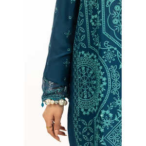 Traje de verano bordado de gasa color verde azulado para mujer - Product Image 5