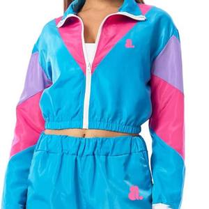 Nueva moda personalizada para mujer 100% algodón Color Block Zip Up chándal conjunto transpirable invierno Streetwear chándal logotipo frontal - Product Image 1