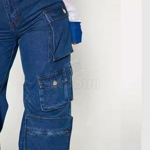 Pantalon Cargo Droit en Coton pour Femme Taille Haute Tenue Décontractée de Travail et d'Extérieur Design à Devant Plat pour la Saison Estivale Faible Quantité Minimale de Commande - Product Image 3