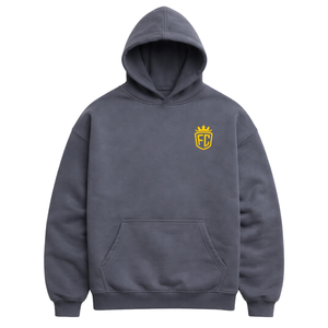 <b>Mens</b> Dark <b>Grey</b> Oversized Hoodie Pullover 50% Cotton 50% Polyester Drop Shoulder Streetwear Relaxed Fit Winter <b>Sweatshirt</b> - Product Image 3