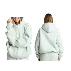 Sudadera con Capucha de Forro Polar para Mujer, Personalizada, con Cremallera Delantera y Bolsillos, Fabricante de Sudaderas con Capucha OEM ODM, Venta al por Mayor - Product Image 1