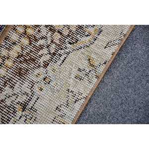 Alfombra Pequeña Vintage de 2.3x3.6 pies, Alfombra Turca de Lana con Diseño a Cuadros Azules - Product Image 5