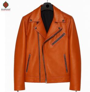 Blouson aviateur en cuir noir pour homme fait à la main, motif uni, doublure en laine, décontracté et élégant - Product Image 4