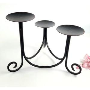 Bougeoir en métal de conception antique de qualité supérieure avec bougeoir fini en poudre noire à bas prix - Product Image 3