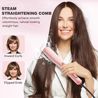 Brosse lissante à vapeur professionnelle 3 en 1, la vapeur réduit les dommages, nourrit les cheveux et accélère le lissage, peigne chauffant