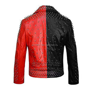 Chaqueta de Cuero Estilo Gótico Rock Punk para Hombre, Chaqueta de Motociclista con Remaches, Cierres, Plumas y Capucha, para Primavera/Invierno, Ecológica y Personalizable - Product Image 4