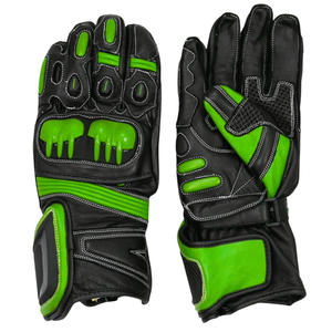 Gants de moto unisexes en cuir véritable pour l'hiver, blindés blancs/noirs pour la course automobile - Product Image 6