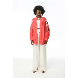 KIMONO OVERSIZE ricamato schiena e manica da donna - Product Image 5