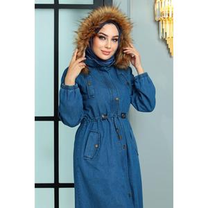 Gabardina XL con Capucha y Cierre de Cremallera, Prenda Exterior Informal Transpirable de Tela Tejida, Estilo Dulce - Product Image 2