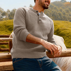 Pull à manches longues pour hommes en tricot à vendre meilleure vente en gros et fournisseur de chandails pour hommes en tricot de couleur unie - Product Image 4