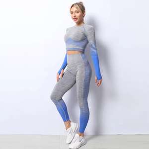 Ropa Mujer Conjuntos de yoga Nuevo estilo Casual Mujer Yoga Set Regular Fit 2 piezas Conjunto de yoga sin costuras para mujer - Product Image 4
