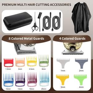 Ensemble de tondeuses à cheveux sans fil professionnelles pour barbiers, étui de voyage inclus, kit de coupe de cheveux alimenté par USB et batterie - Product Image 5