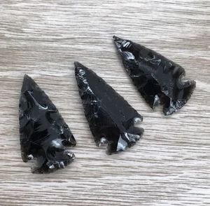 Vente en gros de pierres naturelles de meilleure qualité en obsidienne noire pierre semi-précieuse de haute qualité artisanat croissant de flèche conception Feng Shui - Product Image 1