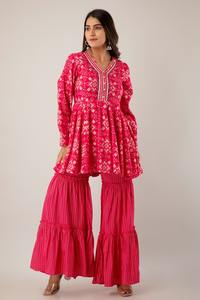 Traje Sharara de Moda Maruti MF09 para Mujer, Diseño Indio-Pakistaní, con Bordado de Muselina y Lentejuelas, Muy Popular - Product Image 3