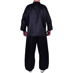 Uniforme de Kung Fu con cuello levantado de satén de seda teñido liso GSM ligero 2025 recién llegados trajes y uniformes de Kungfu de artes marciales holgados - Product Image 4