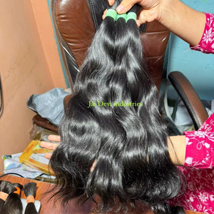 Extensiones de cabello rizado indio crudo para bebés, Rizos suaves naturales para mujeres, paquetes de cabello de templo virgen, trama dibujada doble sin procesar - Product Image 1