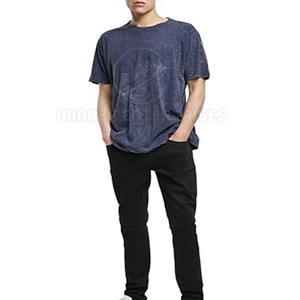 Camisetas de Hombre con Lavado Ácido de Último Diseño y Alta Calidad, Ropa Casual con Logotipo Personalizable 100% Algodón, Tejido de Punto Ecológico - Product Image 2