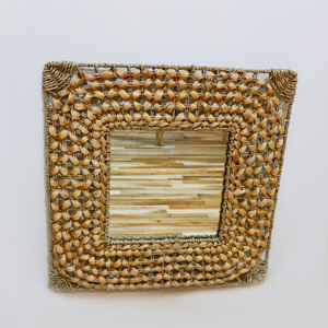 Meilleure vente miroir mural moderne en jacinthe d'eau artisanat de haute qualité pour la décoration de salon de maison de luxe taille personnalisée - Product Image 2