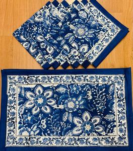 Jaipur napperons 100% coton fabriqués à la main traditionnel bloc imprimé Table à manger napperons ethnique indien coton à manger tapis - Product Image 2