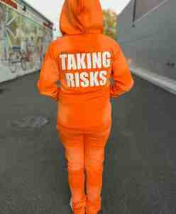 Ensemble de survêtement brodé délavé de haute qualité avec logo personnalisé, pantalon évasé, 100 % coton, style streetwear empilé, pour hommes - Product Image 6