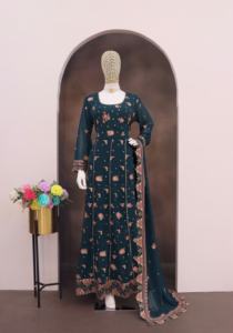 Venta caliente diseñador Readymade Indian Women Anarkali Georgette bordado Dupatta Set para bodas para el verano - Product Image 6